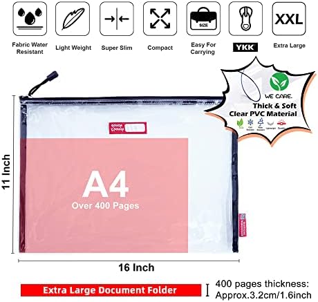 Rough Enough Plastic File Folder Clear Document Holder, Pouches for A4 - Image 5