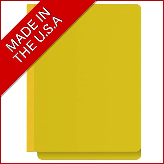 25 Pt. Pressboard Classification Folders, Full Cut End Tab, Letter Size, No Dividers, Yellow (Box of 25) - Image 5