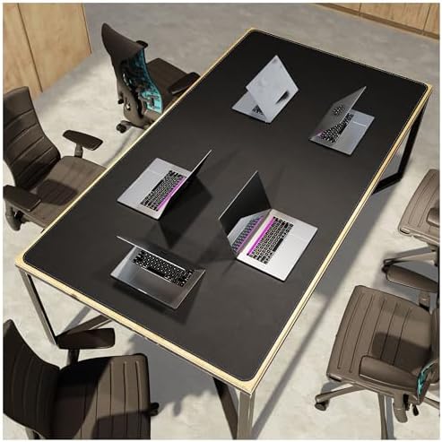 CENNBIE HUGE220 86.6" x 47" Black Leather Desk Mat for Conference Table, Dining Table, Work Table, Banquet Tables, Library Table - Image 5