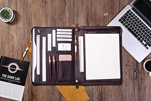 Personalized Leather Portfolio Padfolio for Men, Engraved Gifts for Father's Day for Husband from Wife, Customized Leather Gifts Present for Son/Dad, for Birthday, Dark Brown - Image 4