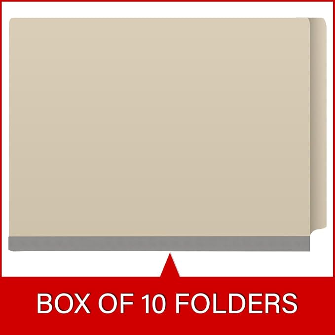 18 Pt. Manila Classification Folders, Full Cut End Tab, Letter Size, 1 Divider (Box of 10) - Image 6