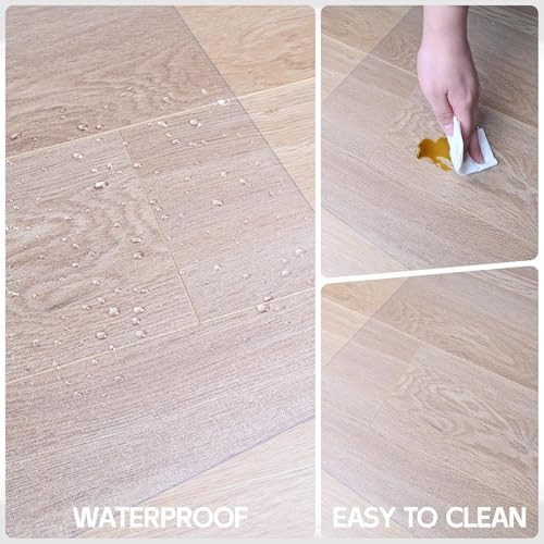 Office Chair Mat, 1/8" Thick 53" x 45" Crystal Clear Hard Floor Chair Mat, Transparent Floor Protector Mat Flat Without Curling - Image 4