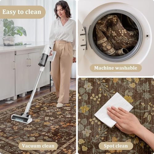 chakme Office Chair Mat for Hardwood Floor, 48"x36" Easy Glide Computer Desk Mat Protector for Rolling Chair Under Desk Rug Nonslip Backing, Machine Wash, (Floral) - Image 6