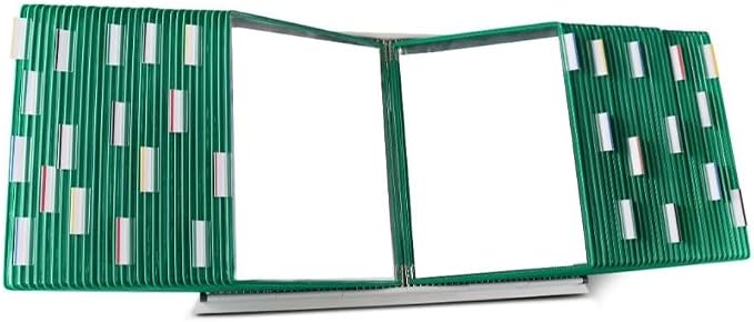 Tarifold Desktop Reference Display System, 60 Pockets, Green | 60 Double-Sided PVC Pockets, Holds 120 Letter-Size Sheets, Sturdy Metal Base, Quick-Find Indexing, Quick and Easy to Assemble by TARIFOLD