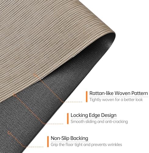 Office Chair Mat, 45" x 53" Computer Chair Mat for Hardwood Floor, Non-Curve Anti Slip Hard Floor Protector for Rolling Chair, PVC Mat Desk Rug for Home Office - Image 3