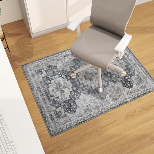 chakme Office Chair Mat for Hardwood Floor, 48"x36" Easy Glide Computer Desk Mat Protector for Rolling Chair Under Desk Rug Nonslip Backing, Machine Wash, (Boho) by CHAKME