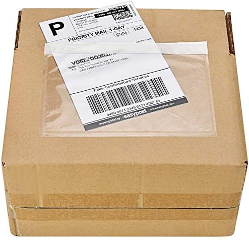 7.5" x 5.5" Clear Self-Adhesive Top Loading Packing List/Shipping Label Envelopes Pouches (500 Pack) - Image 2