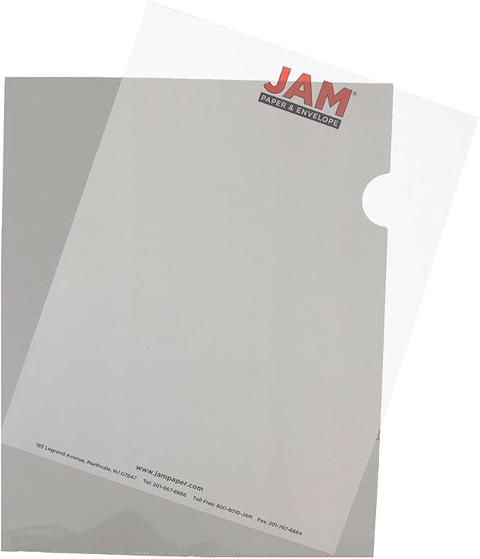 JAM PAPER Plastic Sleeves - Letter Size - 9 x 11 1/2 - Smoke Gray Project Pockets - 600 Bulk Page Protectors/Pack by JAMPaper
