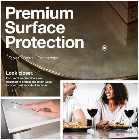 Clear Table Protector, USA Made, Safe, 24 Inch Round, 2mm Thick Ultra Smooth Vinyl, Plastic Clear Desk Mat Cover Round for Desktop, Tablecloth Cover for Kitchen Table - Image 3