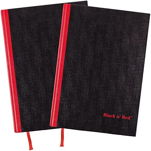 Black n' Red‭ Notebooks, Business Journals, 2 Pack, 8-/4" x 5-7/8", 96 Sheets, Ruled, Optik Paper, Hardcover, Casebound, Black (400163207)‬‬‬‬‬‬ by BlacknRed