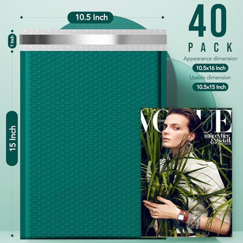 Fuxury Large Bubble Mailers 10.5x16" 40Pack Gift Wrap Padded Envelopes - Image 3