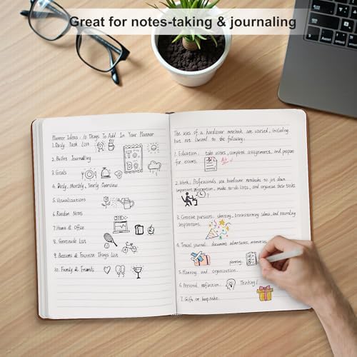 Comix 6 Pack Lined Journal Notebooks for Work, 240 Pages, 5.5"x8.3", Brown - Image 5