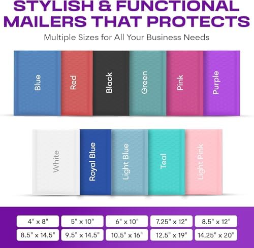 Purple Bubble Mailers 12x15, Self Seal Poly Padded Envelopes, 50 Pack - Image 3
