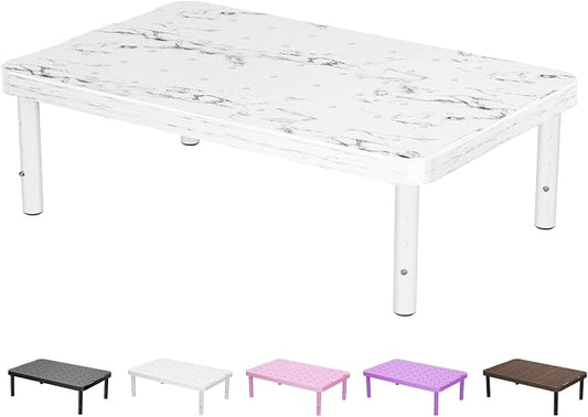 WALI Computer Monitor Stand for Desk, Adjustable Laptop Riser, up to 44 lbs | Desk Monitor Riser Underneath Storage, Fits Notebook, Laptops, Printers, for Home, Office, School(PTT001-M), Marble by WALI