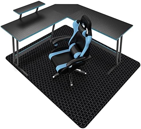 SALLOUS Chair Mat for Hard Floor, 63" x 51" Office Chair Mat for Hardwood Floor, Multi-Purpose Hard Floor Protector Under Desk Mat for Home Office, Non-Slip Vinyl Floor Mat for Gaming Chairs (Black) by SALLOUS