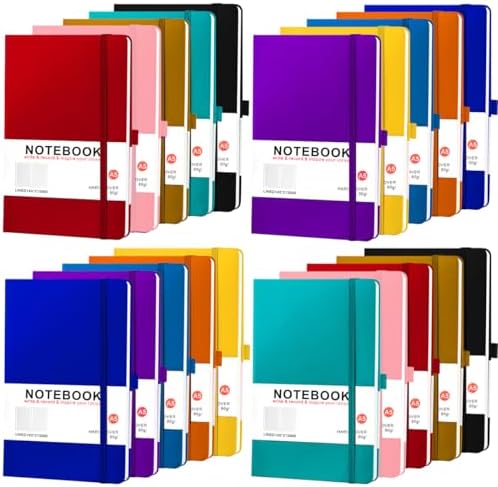 20 Pack A5 Journals, Lined Hardcover Journaling Notebooks Bulk for Writing by Jaoruizer