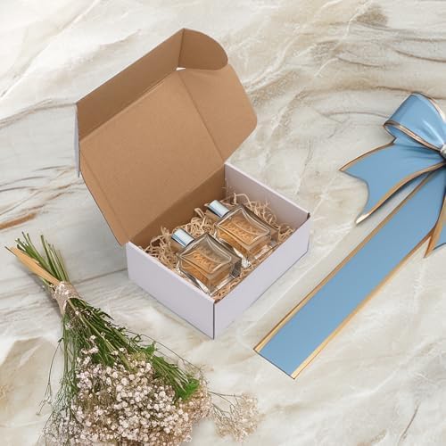 HORLIMER 8x6x3 inches Shipping Boxes Set of 25, White Corrugated Cardboard Box Literature Mailer, 25 Stickers Included - Image 5