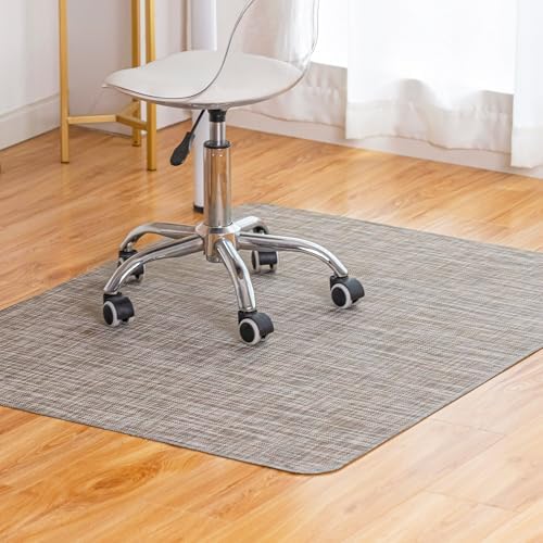 Baroyal Office Chair Mat for Hardwood Floor Under Desk Computer Rolling Chair Mat for Wood/Tile Floor Non-Slip Heavy Duty Desk Rug PVC Plastic Hard Floor Protector 48" x 60" (Soapstone) by BAROYAL