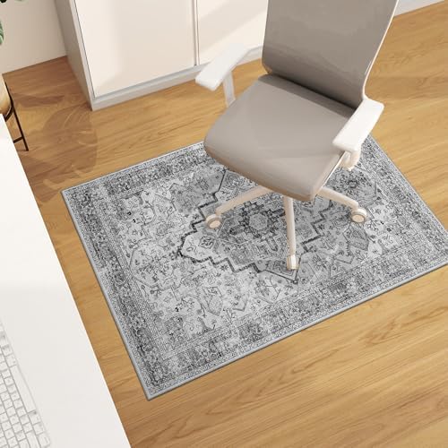 chakme Office Chair Mat for Hardwood Floor, 48"x36" Easy Glide Computer Desk Mat Protector for Rolling Chair Under Desk Rug Nonslip Backing, Machine Wash, (Boho) by CHAKME