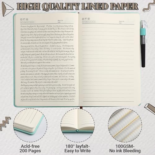 Estune 10 Pack Lined Journal Notebook A5 Tree of Life Hardcover Leather Journal with 10 Pen, College Ruled Notebook for Travel, Business, Work, Office, School Note Taking Diary(Elegant Color) - Image 5