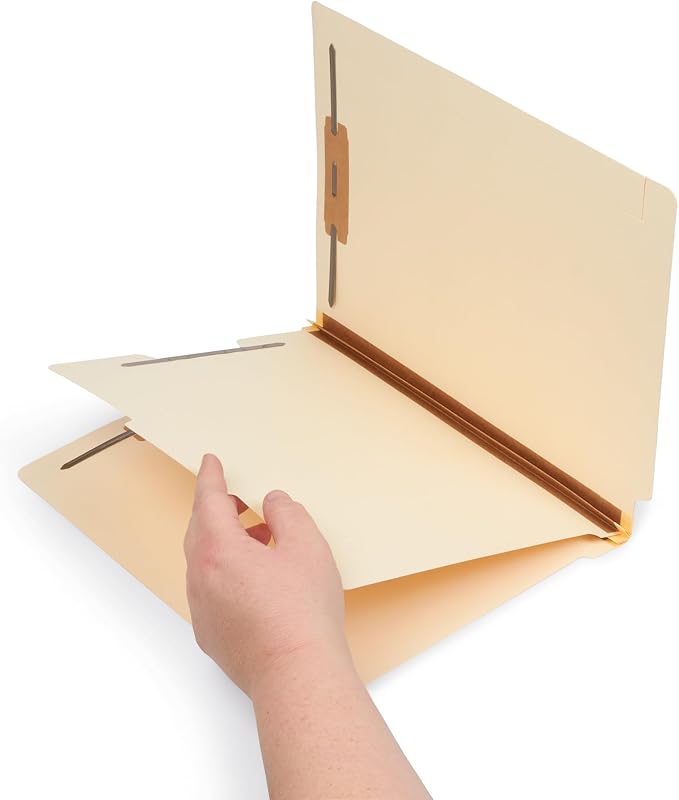 Blue Summit Supplies 50 Classification Folders 1 Divider, Letter, Manila | 2 prong bonded fasteners with top tabs, for medical, legal, and office record filing - Image 2