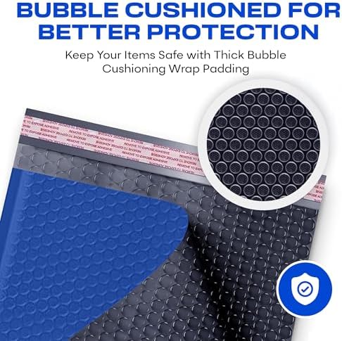 Royal Blue Bubble Mailers 12.5x19 Poly Padded Envelopes #6, 50 Pack - Image 5