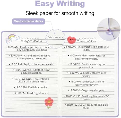 SUQJOY Lined Journal Notebooks, 160 Pages, 5.5x 8.2-Inch Journals for Women Men, Hardcover Notebook with 100 gsm Thick Paper, A5 Size College Ruled Notebook (Purple) - Image 5