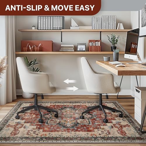 48"x72" Office Chair Mat for Hardwood Floor, Non-Slip Washable Annatto - Image 5