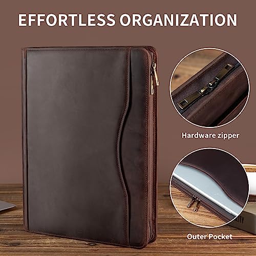 YIWEN Personalized Leather 3 Ring Binder Portfolio for 8.5 x 11” Notepad - Image 3