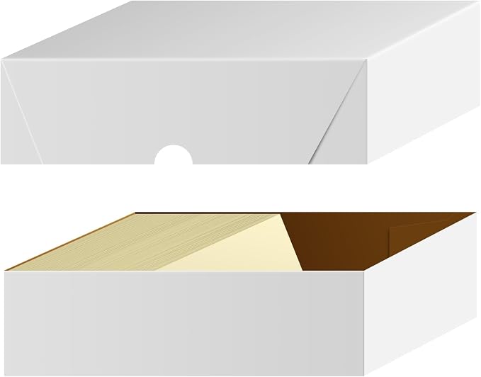 White Business Card Folding Box - Thick and Sturdy Cardboard Boxes for Storage Containers, Packaging, Card Holder and Organizer - 25 per Pack (7" x 3 1/2" x 2") - Image 3