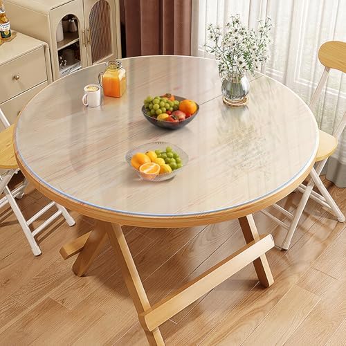 Vicwe Clear Round Table Protector 32 Inch,1.5mm Clear Round Table Cover Protector, Plastic Table Cover, PVC Rounds Table Pad for Dining Room Tables by Vicwe