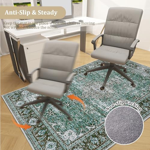Office Chair Mat for Hardwood Floor, 60"x45" Easy Glide Computer Desk Mat Protector for Rolling Chair Under Desk Rug Nonslip Backing, Machine Wash, (Modern) - Image 5