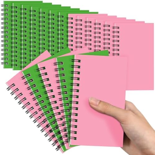 Jutom 18 Pcs Small Spiral Notebook Memo Pad 3x5, Pink Green by Jutom