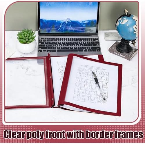 Teling Report Covers with 3 Prong Presentation Folders, Dark Red - Image 4