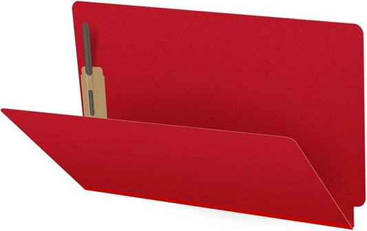 Ecom Folders End Tab Pressboard File Folders | Legal Size 25 Pt Stock with 2" Tyvek Expansion | Full Cut Tabs for Medical Charts, Legal Documents & Office Records | Deep Red, Box of 25 by Ecom+Folders