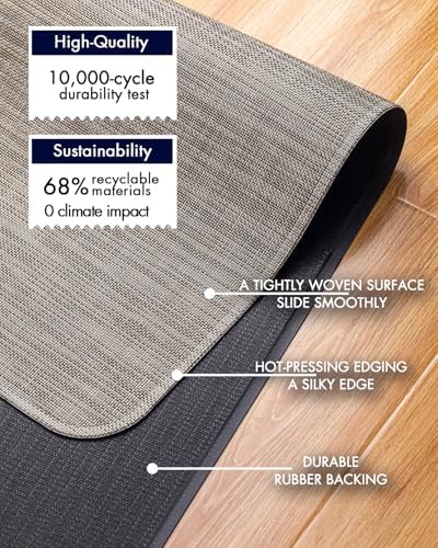 Baroyal Office Chair Mat for Hardwood Floor Under Desk Computer Rolling Chair Mat for Wood/Tile Floor Non-Slip Heavy Duty Desk Rug PVC Plastic Hard Floor Protector 48" x 60" (Soapstone) - Image 4
