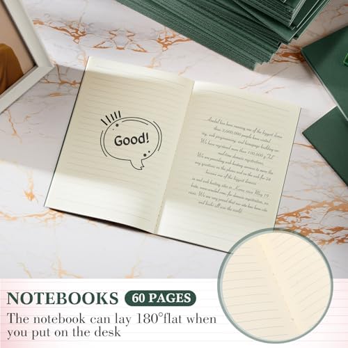 Mimorou 100 Pcs A5 Journals Notebooks Bulk,Green,Lined - Image 3
