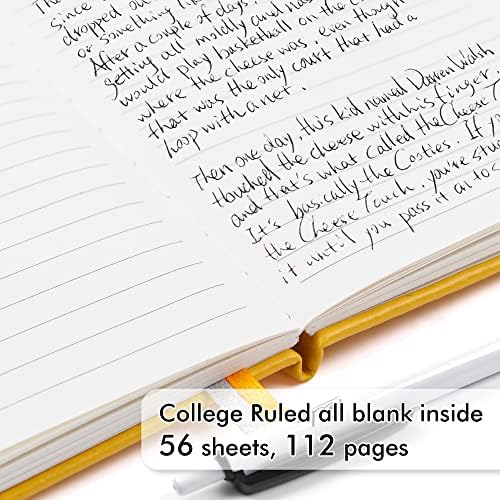 feela 15 Pack Pocket Small Notebooks Bulk, Mini Cute Notepads Hardcover College Ruled Lined Journals with Pen Holder for School Business Memos, with 15 Black Pens, 3.5”x 5.5”, A6, Yellow - Image 3