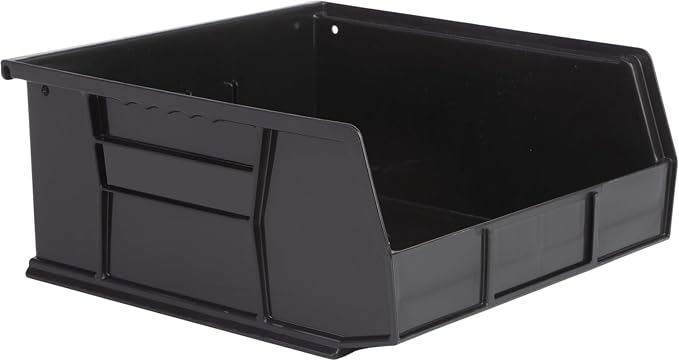 HE HUDSON EXCHANGE 11" x 11" x 5" (3 Pack) Plastic Stackable Storage Bin, Black - Image 2