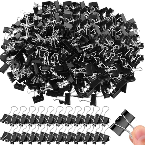 Jetec 500 Pcs Black 1 Inch Binder Clip Paper Clamp Metal Paper Clip by Jetec