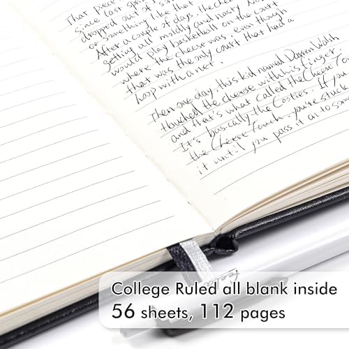 feela 15 Pack Pocket Small Notebooks Bulk, Mini Cute Notepads Hardcover College Ruled Lined Journals with Pen Holder for School Business, with 15 Black Pens, 3.5”x 5.5”, A6, Black Navy Dark Green - Image 3