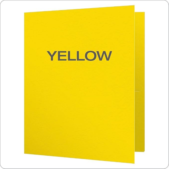 Oxford Two-Pocket Folders w/Fasteners, Yellow, Letter Size, 25 per Box (57709) - Image 4
