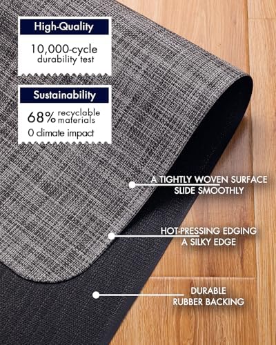 BARoyal Office Chair Mat for Hardwood Floor Under Desk Computer Rolling Chair Mat for Wood/Tile Floor Non-Slip Heavy Duty Desk Rug PVC Plastic Hard Floor Protector 48" x 60"(Gravel) - Image 4