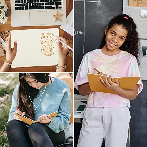 EUSOAR Blank Paper Notebook, 36pcs A5 5.5"x8.3" 60 Pages Soft Cover Kraft Subject Journal Diary Notebooks, Writing Note Pads Sketchbook Memo Composition, for School Office College - Image 5