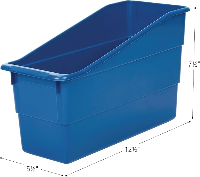Really Good Stuff Durable Book & Binder Holders 12-Pack, Blue | Ideal for Narrow or Vertical Storage Needs, Book, Magazine, File Folder, & Binder Holders, Classroom Organization Made Easy - Image 8