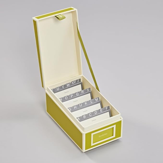 Semikolon - Business Card Box with Alphabetical Tabs, Matcha - Image 2