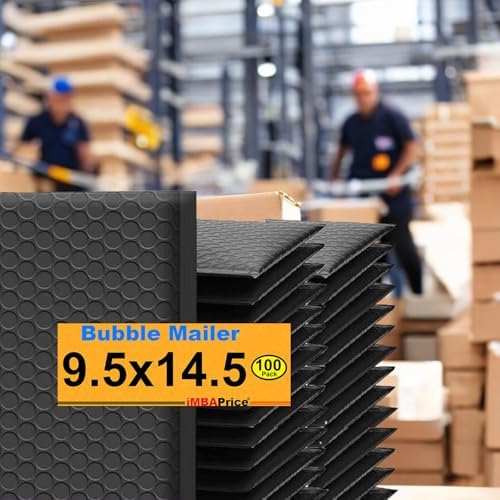 iMBAPrice 9.5x14.5 Inch Black Poly Bubble Mailers, 100-Pack - Image 2