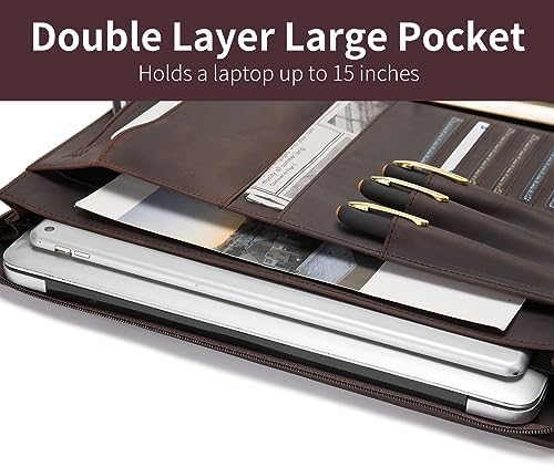 Leather 3 Ring Portfolio for 8.5 x 14" Pad and 15" Laptop - Image 5