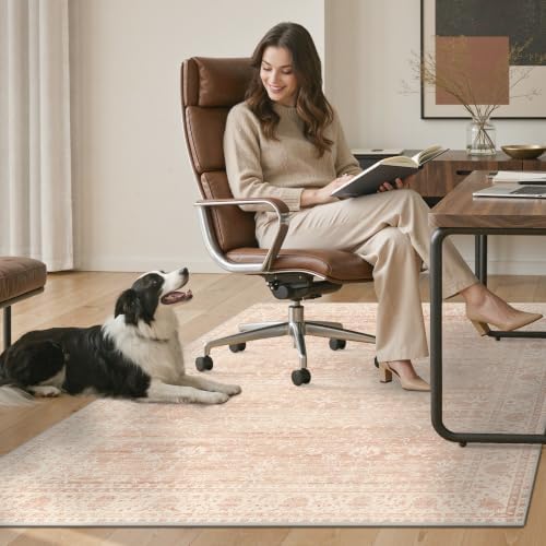 36"x48" Office Chair Mat for Hardwood Floor, Non-Slip Washable Dusty Pink - Image 7