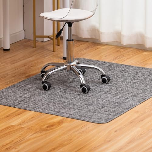 BARoyal Office Chair Mat for Hardwood Floor Under Desk Computer Rolling Chair Mat for Wood/Tile Floor Non-Slip Heavy Duty Desk Rug PVC Plastic Hard Floor Protector 30" x 48"(Gravel) by BAROYAL